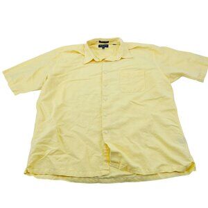 Austin Reed‎ XXL Yellow Short Sleeve Shirt 55% Linen & 45% Cotton Mens Top